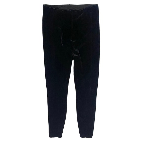Lysse Black Velvet Pants Leggings High Waist Size Small - Picture 1 of 6